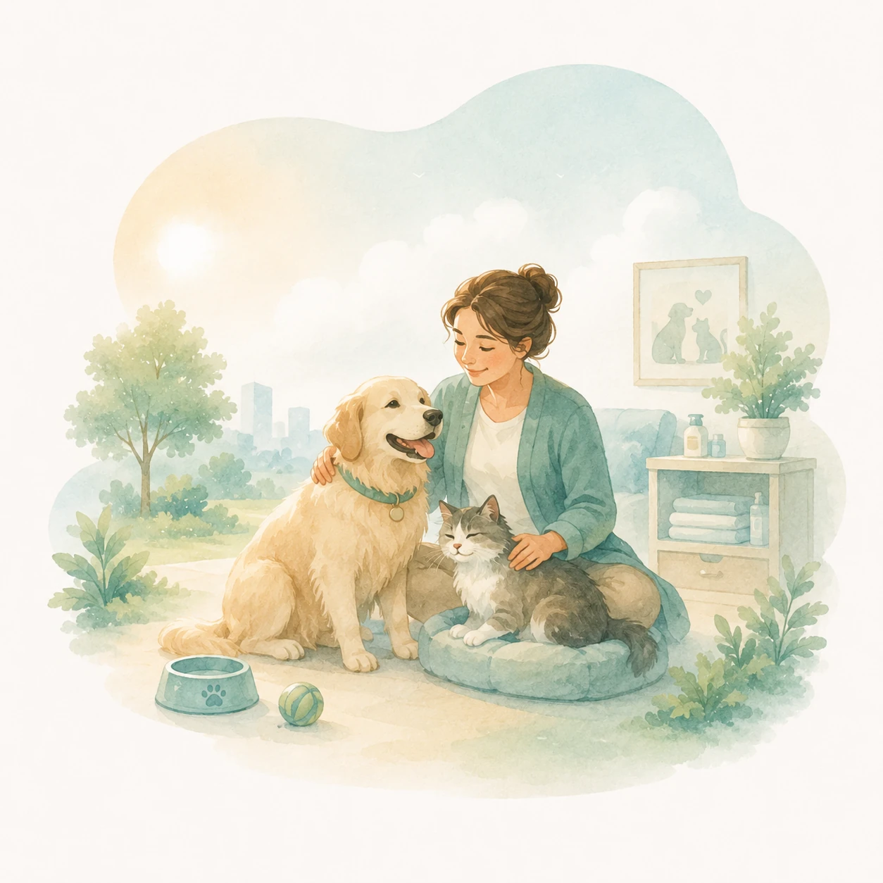 Ilustração de seguro pet